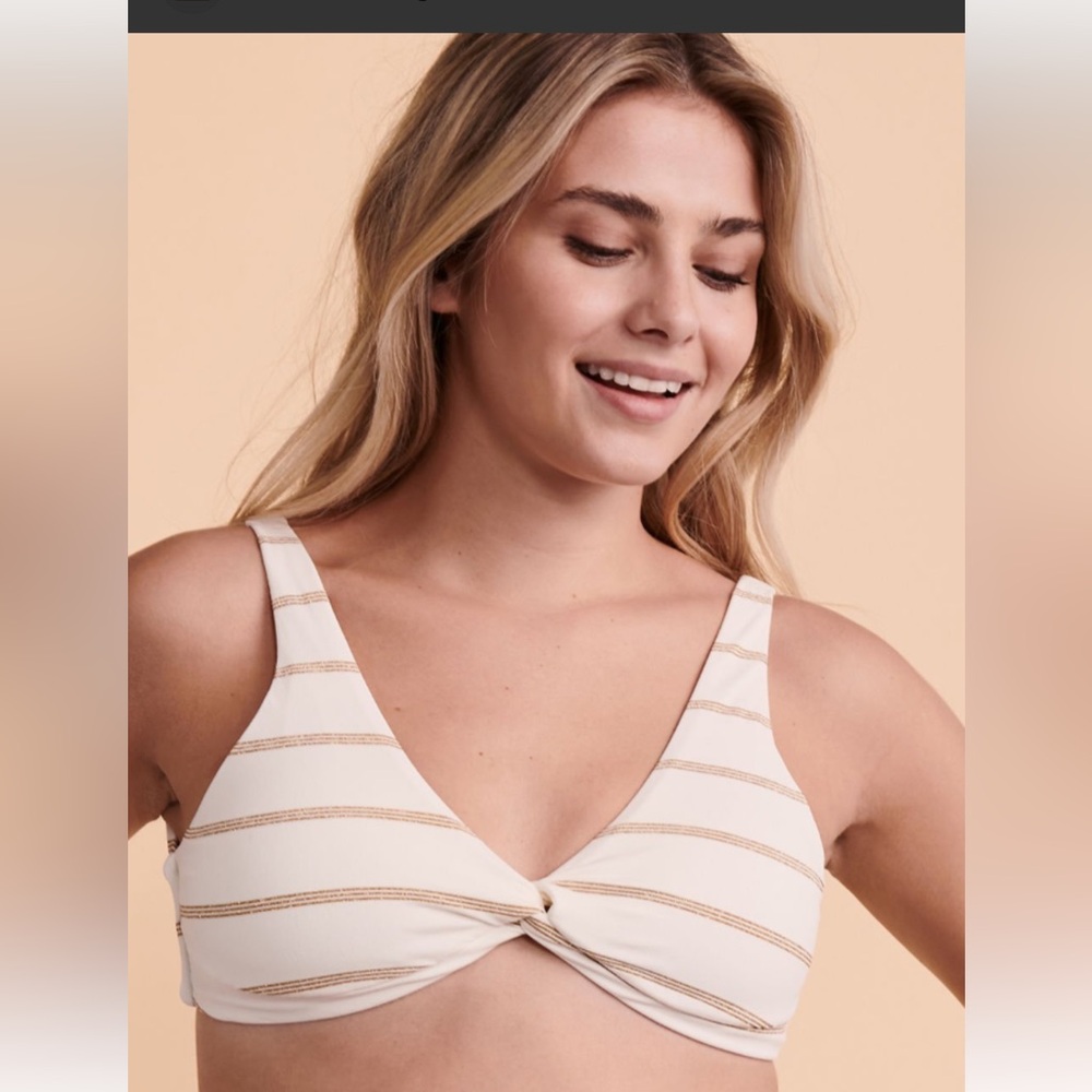 🆕 PQ Swim  Gold Stripe - Twist Halter
